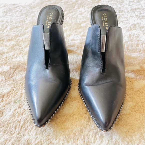 Cecelia New York  Roper Cutout Mule Heel Boho Western Style Black Leather Sz 8.5 - Picture 3 of 16